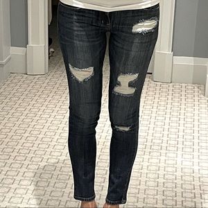 EUNINA Sasha Relaxed Skinny Crop Distressed Jeans